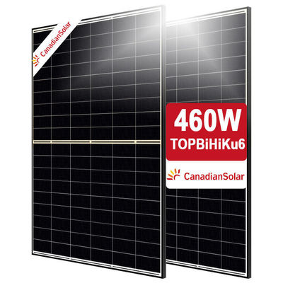 Bifacial Dual Glass CanadianSolar TOPBiHiKu6 430 435 440 445 450 455 460W N-type TOPCon Tech 108 cellen voor het zonnestelsel
